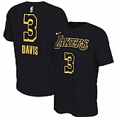 Men's Lakers 3 Anthony Davis Black Nike Restart Name & Number T-Shirt